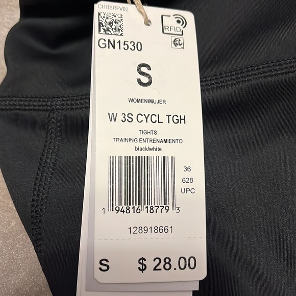 Adidas women’s cycling shorts, black with adidas stripe on each leg - Picture 8 of 10